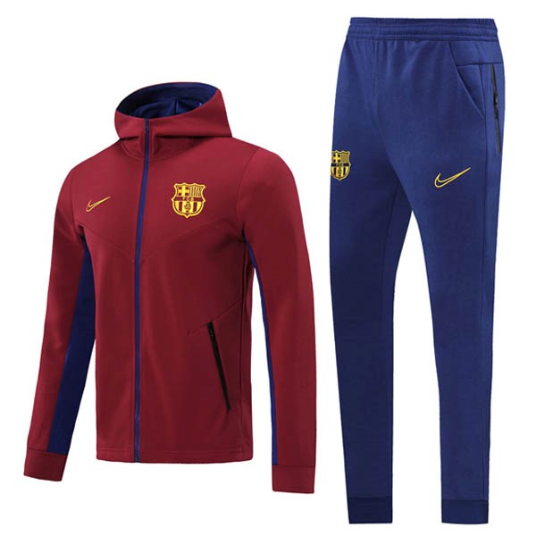 Chaqueta Con Capucha Barcelona 2020 2021 Borgona Azul